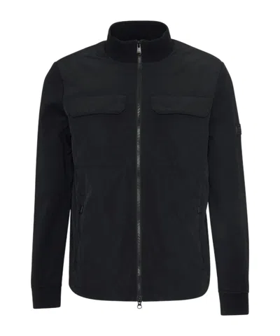 Barbour Zipper Casual Jacket In Black