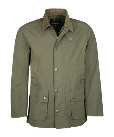 Barbour Zippered Casual Jacket In Green