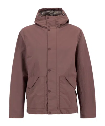 Barbour Zippered Hooded Raincoat In Brown