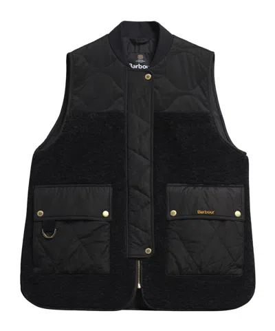 Barbour Zipper-panelled Vest In Black