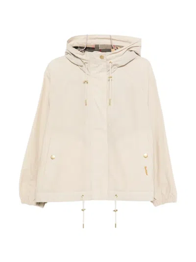 Barbour Zip-up Hooded Jacket In Neutral