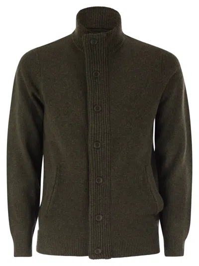 Barbour Essential Elbow-patch Cardigan In Brown