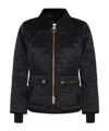 Barbour Diamond-quilted Zip-front Coat In Black