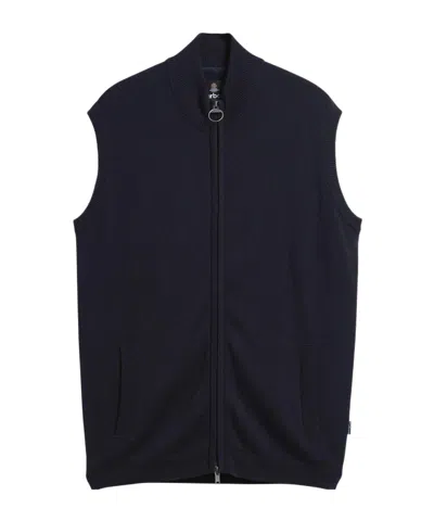 Barbour Zip-up Stand Collar Knit Vest In Blue
