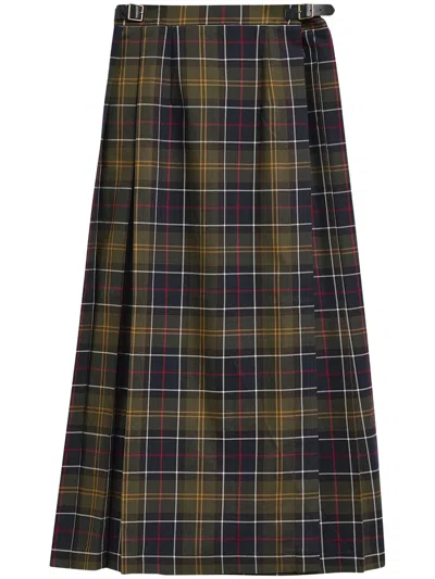 Barbour -inspired Tailored Knit Skirt For Women In Gray