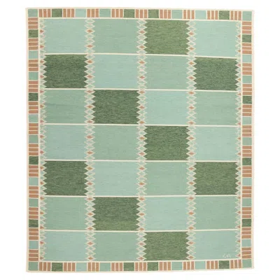 Pre-owned Barbro Lundberg Nilsson Swedish Inspired Kilim Rug, Scandinavian Modern Meets Biophilic Design In Gray