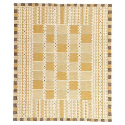 Pre-owned Barbro Lundberg Nilsson The Golden Grid: A Swedish-inspired Masterpiece Of Scandinavian Modern Style In Sand