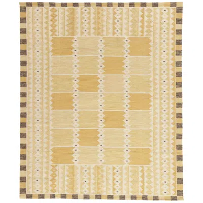 Pre-owned Barbro Lundberg Nilsson The Golden Grid: A Swedish-inspired Masterpiece Of Scandinavian Modern Style In Sand