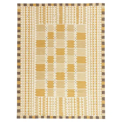 Pre-owned Barbro Lundberg Nilsson The Golden Grid: A Swedish-inspired Masterpiece Of Scandinavian Modern Style In Sand