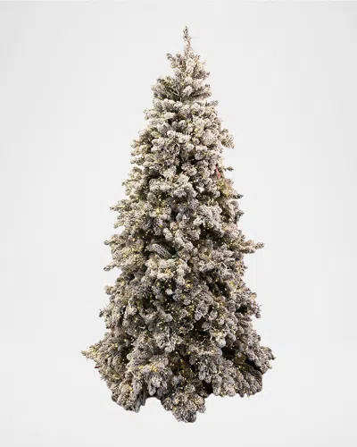 Barcana 10' Snowy Royal Majestic Pine Pre-lit Christmas Tree In White