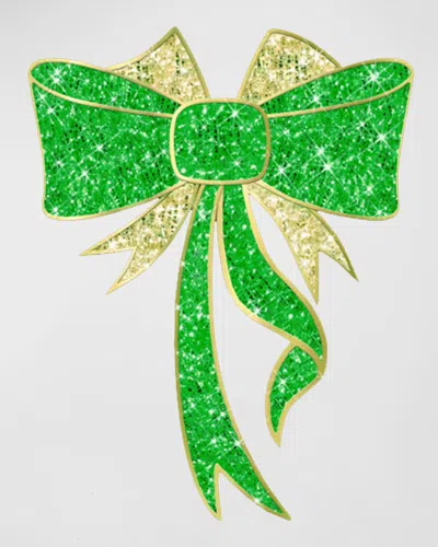 Barcana 2d Led Lit Bow Outdoor Decoration, 78" In Green