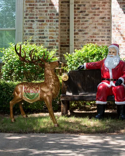 Barcana 49" Indoor/outdoor Standing Reindeer Decoration In Brown