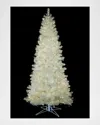 Barcana 7.5' White Iridescent Pre-lit Christmas Tree With 8 Light Functions In White