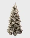 Barcana Snowy Royal Majestic Pine Pre-lit Christmas Tree W/ Cluster Warm White Led Lights, 9' In Green