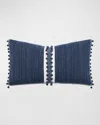 Barclay Butera By Eastern Accents Mykonos Beaded Trim Decorative Pillow In Blue