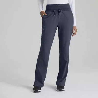 Barco One 5206 Stride 5-pocket Mid-rise Straight Leg Womens Petite Tag Free Stretch Fabric Moisture Wicking Sc In Gray