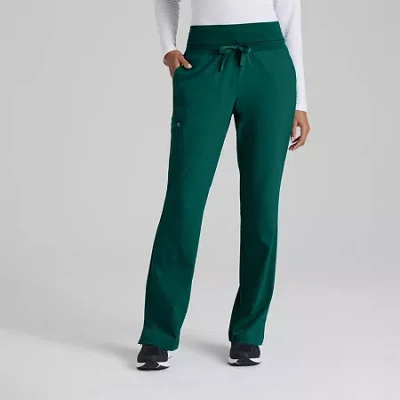 Barco One 5206 Stride 5-pocket Mid-rise Straight Leg Womens Petite Tag Free Stretch Fabric Moisture Wicking Sc In Green