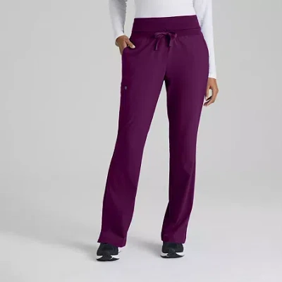 Barco One 5206 Stride 5-pocket Mid-rise Straight Leg Womens Petite Tag Free Stretch Fabric Moisture Wicking Sc In Purple