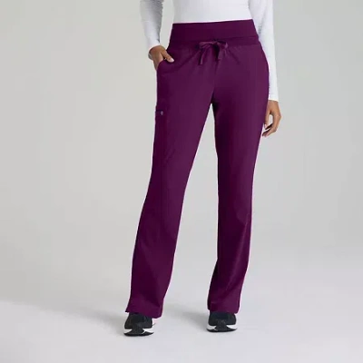 Barco One 5206 Stride 5-pocket Mid-rise Straight Leg Womens Tag Free Stretch Fabric Moisture Wicking Scrub Pan In Purple