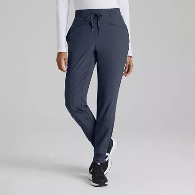 Barco One Bop513 Boost 3-pocket Mid-rise Jogger Womens Petite Scrub Pant In Gray