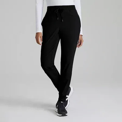 Barco One Bop513 Boost 3-pocket Mid-rise Jogger Womens Plus Tall Scrub Pant In Black