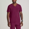 Barco One Bot195 Velocity 2-pocket Mens V Neck Short Sleeve Wrinkle Resistant Scrub Top In Purple