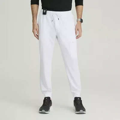 Barco Unify Bup602 Rally 6-pocket Jogger Mens Short Stretch Fabric Moisture Wicking Wrinkle Resistant Scrub Pant In White