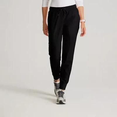 Barco Unify Bup647 Union 5-pocket Mid-rise Jogger Womens Petite Stretch Fabric Moisture Wicking Wrinkle Resistan In Black