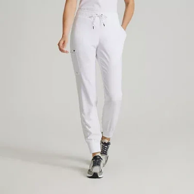 Barco Unify Bup647 Union 5-pocket Mid-rise Jogger Womens Stretch Fabric Moisture Wicking Wrinkle Resistant Scrub In White