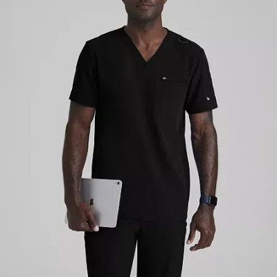 Barco Unify But153 Rally 3-pocket Mens Big And Tall V Neck Short Sleeve Stretch Fabric Moisture Wicking Wrinkle  In Black