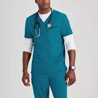 Barco Unify But153 Rally 3-pocket Mens Big And Tall V Neck Short Sleeve Stretch Fabric Moisture Wicking Wrinkle  In Blue