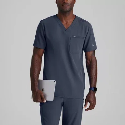 Barco Unify But153 Rally 3-pocket Mens Big And Tall V Neck Short Sleeve Stretch Fabric Moisture Wicking Wrinkle  In Gray