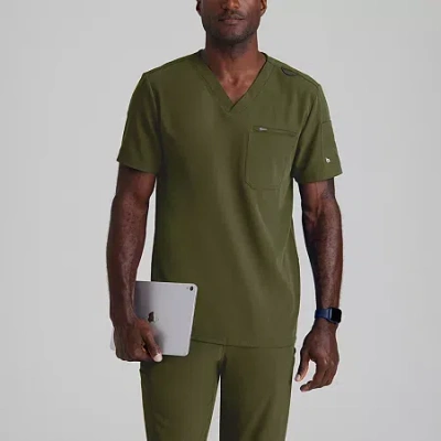 Barco Unify But153 Rally 3-pocket Mens Big And Tall V Neck Short Sleeve Stretch Fabric Moisture Wicking Wrinkle  In Green