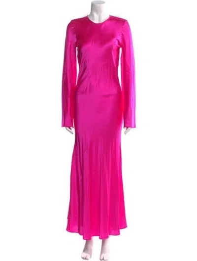 Pre-owned Bardo Collective Silk Long Dress In Pink