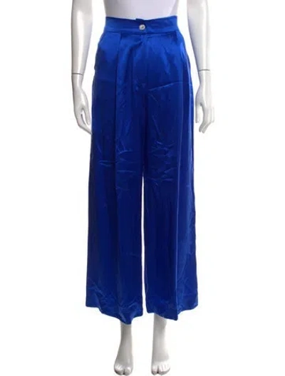 Pre-owned Bardo Collective Silk Wide Leg Pants In Blue