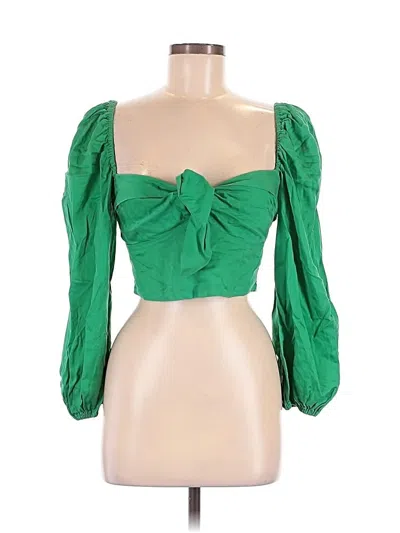 Pre-owned Bardot 3/4 Sleeve Blouse In Green