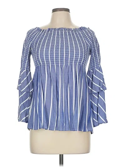 Pre-owned Bardot 3/4 Sleeve Blouse In Purple