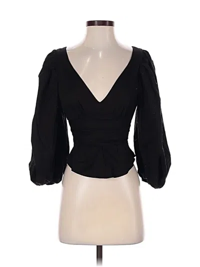 Pre-owned Bardot 3/4 Sleeve Top Black Sweetheart Neckline Tops