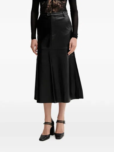 Bardot A-line Midi Skirt In Black