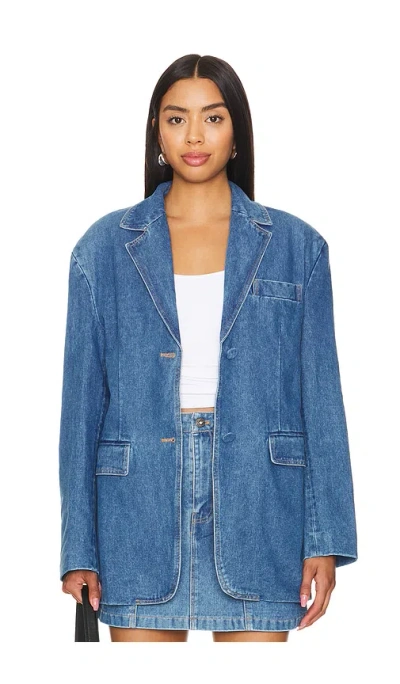 Bardot Abi Denim Oversized Blazer In 复古