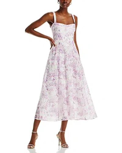 Bardot Adaline Broderie Midi Dress In Lilac Floral