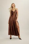 Bardot Aderia Lace Detail Maxi Dress In Brown