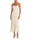 Bardot Adoni Crochet Midi Dress In Lght Beige