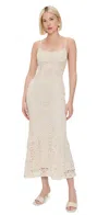 Bardot Adoni Crochet Midi Dress In Light Beige
