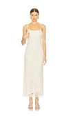 Bardot Adoni Crochet Midi Dress In Light Beige