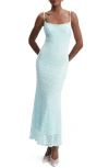 Bardot Adoni Floral Embroidered Mesh Slipdress In Aqua