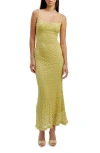 Bardot Adoni Floral Embroidered Mesh Slipdress In Moss