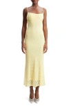 Bardot Adoni Floral Embroidered Mesh Slipdress In Yellow