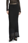 Bardot Adoni Floral Lace Maxi Skirt In Black