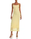 Bardot Adoni Floral Mesh Midi Slip Dress In Canary Yellow